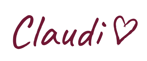 Unterschrift Claudi in Handschrift mit Herz Dunkel